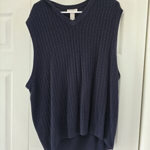 Dockers Navy Cable Knit V-Neck Sweater Vest
